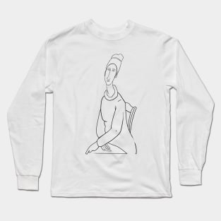 sitting on a chair Long Sleeve T-Shirt